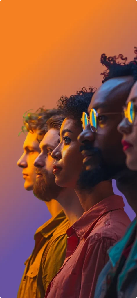 Imagem representando uma equipe plural com foco na diversidade e inclusão