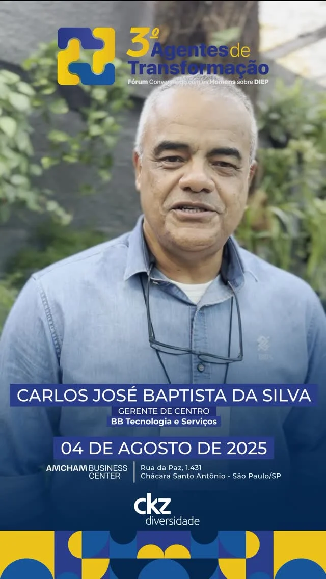 ‼️ As inscrições para o nosso 3° Fórum Agentes de Transformação- Conversando com os Homens sobre DIEP estão à todo vapor! 

Se você ainda está na dúvida, confira o depoimento de um dos participantes da última edição. O nosso fórum é um espaço construído para que os homens possam tirar as suas dúvidas sem julgamentos, tenham diálogos interessantes e trocas de experiências. 

📲 Fale com o nosso time e garanta o seu passaporte para o evento! 

Aproveite também para se inscrever na live GRATUITA “A importância dos homens no diálogo sobre DIEP”. O link está na nossa bio. 

#ckzdiversidade #3forumagentesdetransformacao #diep #masculinidades